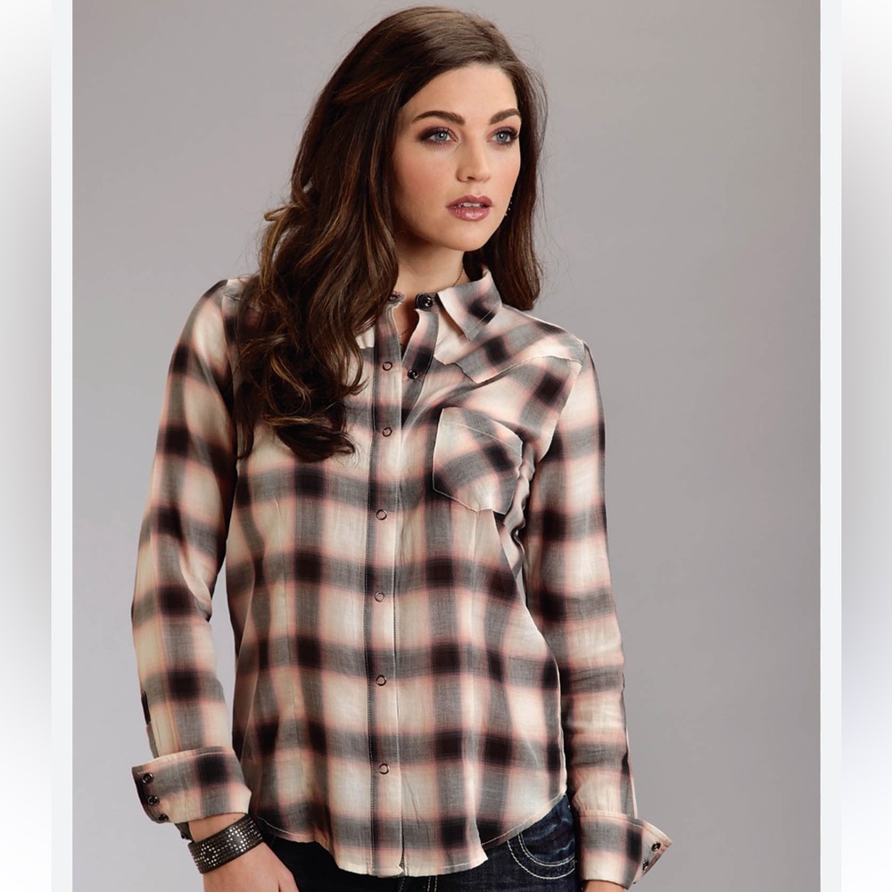 GAP Western plaid button-up